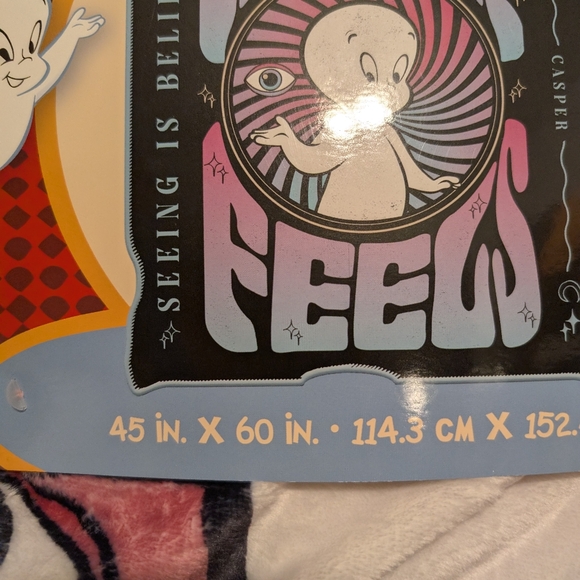 Casper the Friendly Ghost Throw Blanker Size 45IN × 60IN Brand New with tag - Picture 2 of 4
